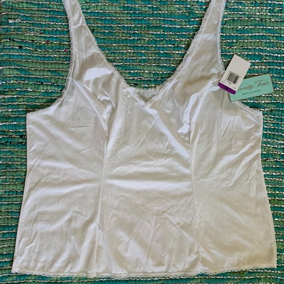 Sexy Romantic Vintage White Lace Trimmed Chemise Soft Vanity Fair SZ 42/48 NWT - Picture 4 of 13